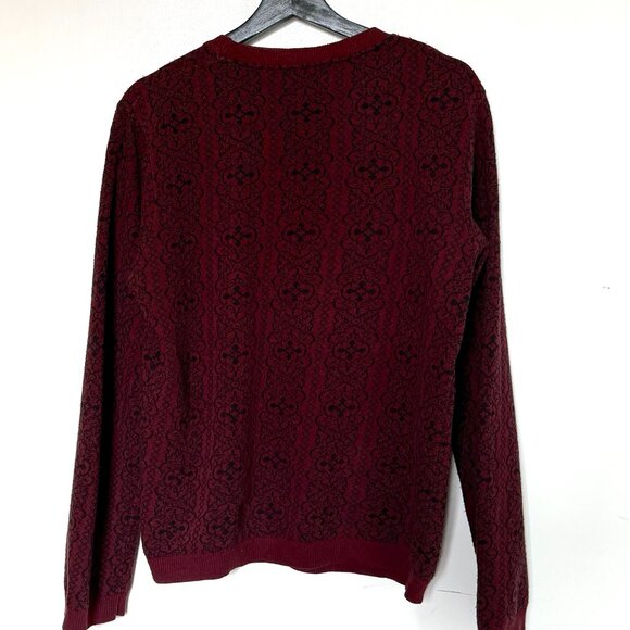 Topman burgundy jacquard knit sweater - Picture 11 of 12